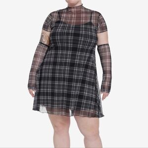 Hot Topic Social Collision Black & Gray Mesh Dress- MESH LAYER ONLY- 3X
